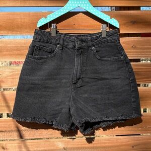 ASOS Black Frayed Hem Jean Shorts